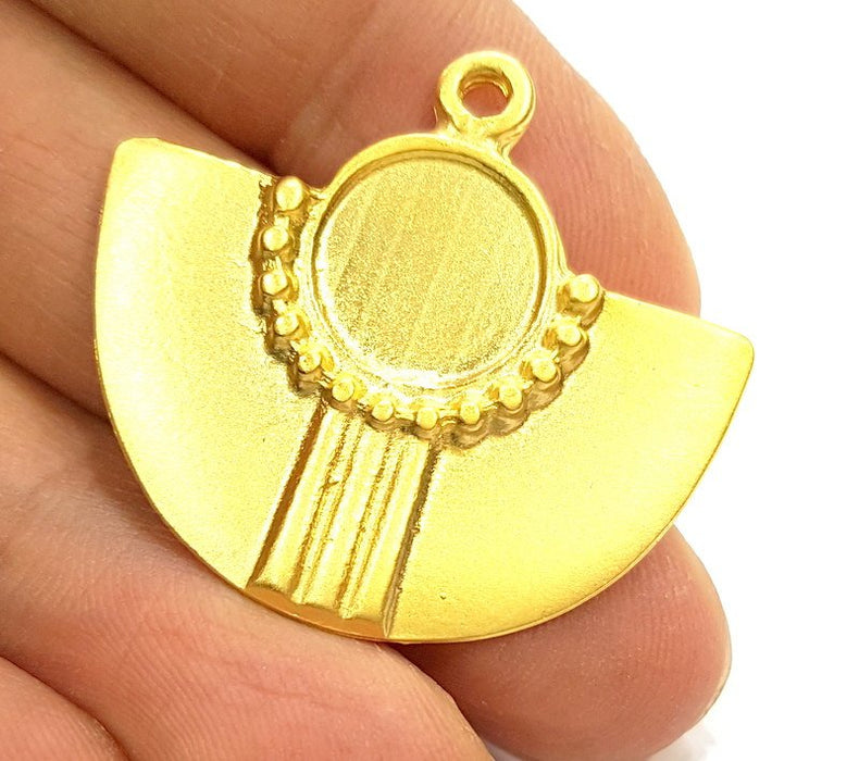 Gold Pendant Blank Pendants Gold Plated Pendant (35x31mm)  G6690