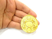 Gold Pendant Blank Pendants Gold Plated Pendant (47mm)  G6691