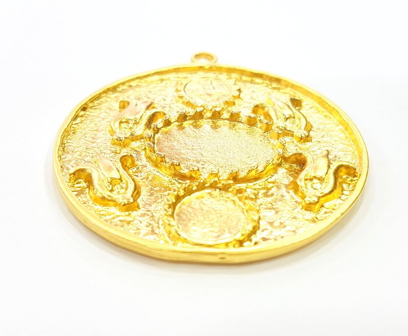 Gold Pendant Blank Pendants Gold Plated Pendant (47mm)  G6691