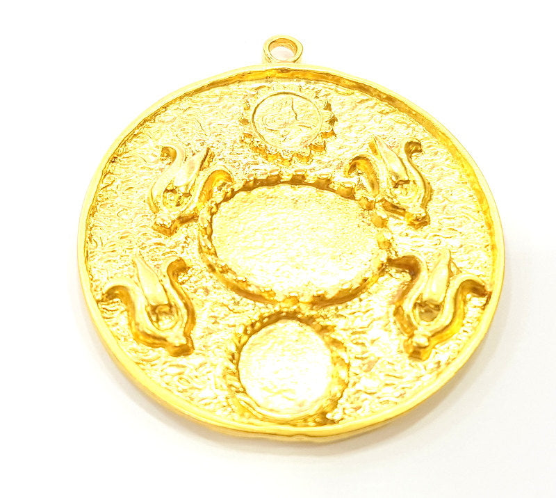 Gold Pendant Blank Pendants Gold Plated Pendant (47mm)  G6691