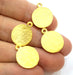 10 Gold Charms Gold Plated Hammered Charms  (16mm)  G6695