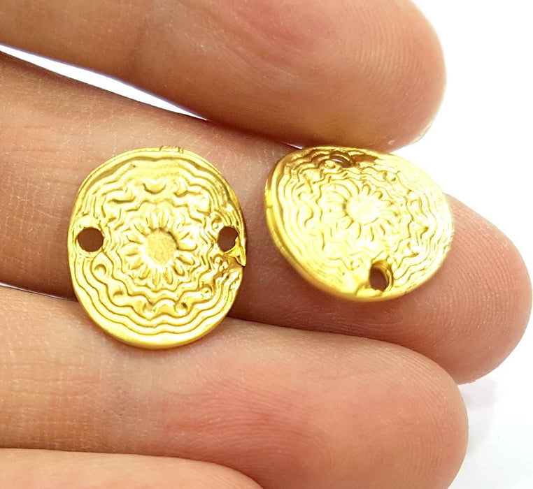 6 Gold Connector Gold Plated Pendant  (16x15mm)  G6696