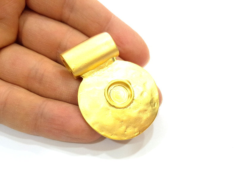 Gold Pendant Blank Gold Plated Pendant (35mm)  G6697