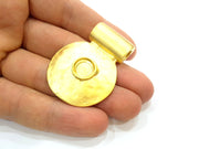 Gold Pendant Blank Gold Plated Pendant (35mm)  G6697