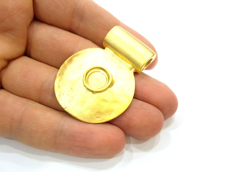 Gold Pendant Blank Gold Plated Pendant (35mm)  G6697