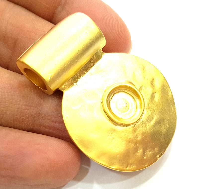 Gold Pendant Blank Gold Plated Pendant (35mm)  G6697