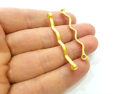 2 Gold Connector Gold Plated Necklace Connector (50x3mm)  G6698
