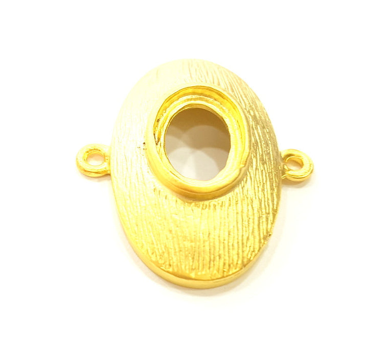 2 Gold Pendant Blank Gold Plated Connector (33x29mm)  G6700