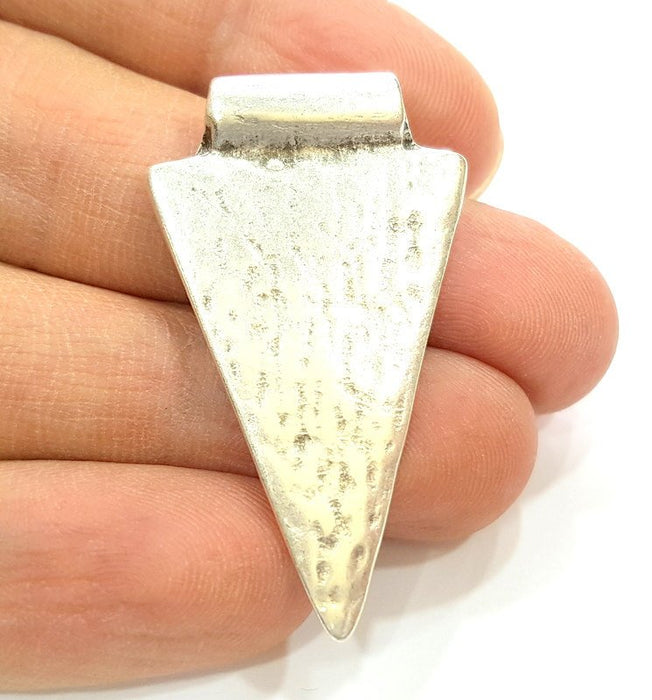Antique Silver Triangle Pendants (45x25mm) Antique Silver Plated G6707