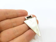 Antique Silver Triangle Pendants (45x25mm) Antique Silver Plated G6707