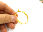 Gold Bezel Base Setting Necklace Blank Mountings Gold Plated Brass (40 mm blank) G6712