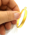 Gold Bezel Base Setting Necklace Blank Mountings Gold Plated Brass (40 mm blank) G6712