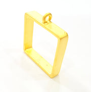 Gold Bezel Base Setting Necklace Blank Mountings Gold Plated Brass (20 mm blank) G6713