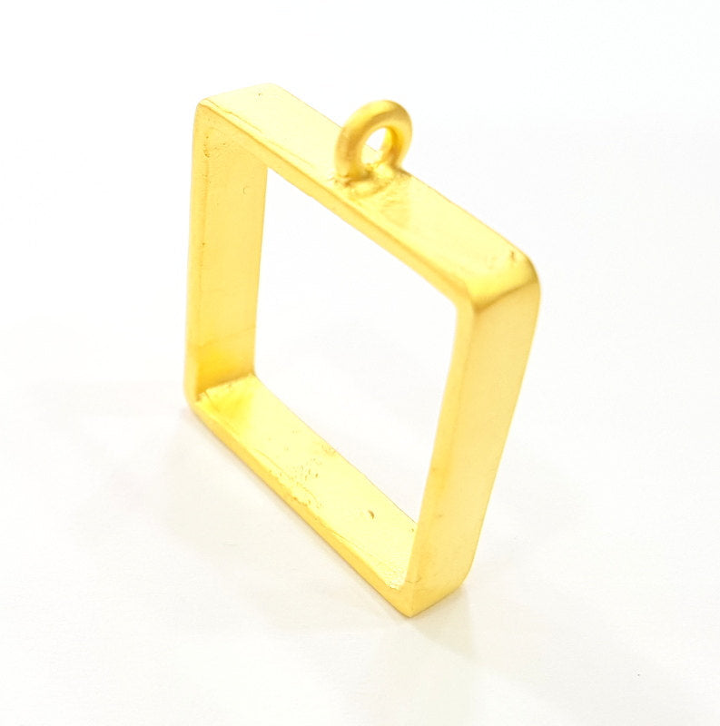 Gold Bezel Base Setting Necklace Blank Mountings Gold Plated Brass (20 mm blank) G6713