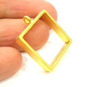 Gold Bezel Base Setting Necklace Blank Mountings Gold Plated Brass (20 mm blank) G6713