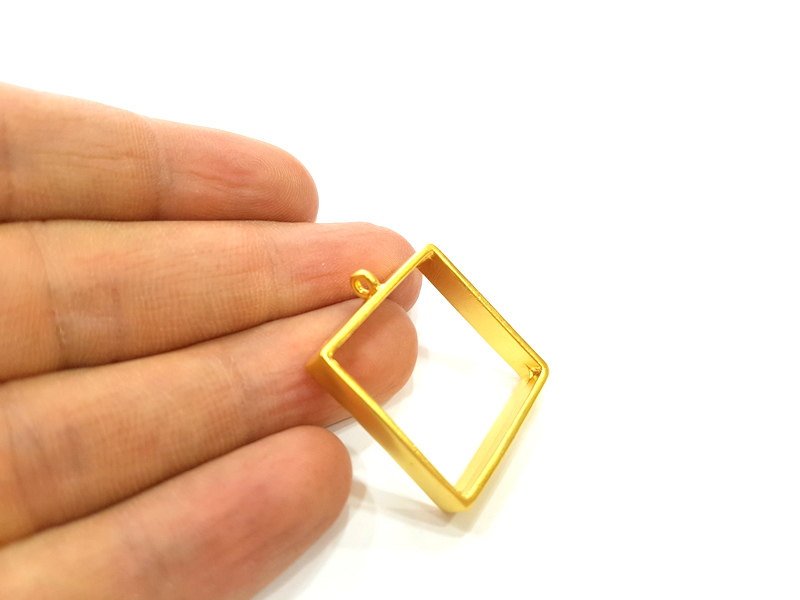 Gold Bezel Base Setting Necklace Blank Mountings Gold Plated Brass (25 mm blank) G6714