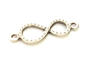 10 Silver Infinity Connector Antique Silver Plated Charms  10 Pcs (33x11mm)  G6719