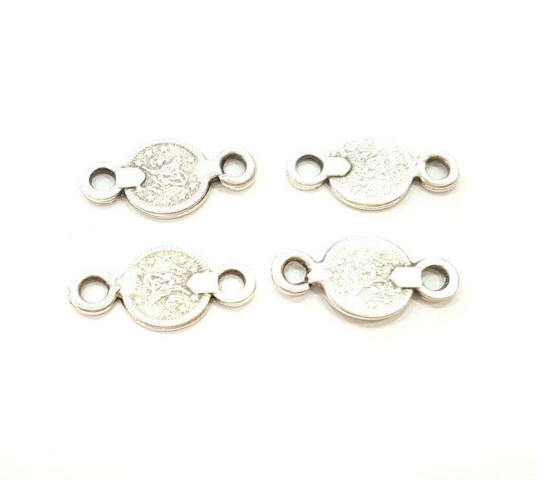 10 Silver Ottoman Signature Connector Antique Silver Plated Charms  10 Pcs (20x10mm)  G6720