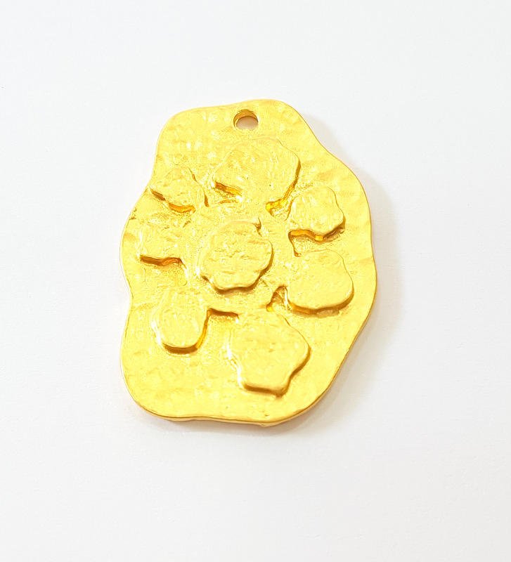 2 Gold Charms Gold Plated Charms (39x26mm) G7480