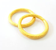 2 Circle Connector Gold Plated Circle Connector Pendants (32mm)  G6817