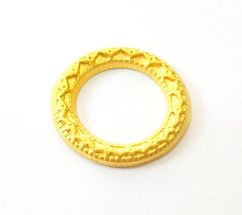 2 Gold Plated Circle Connector Findings (33mm)  G7485