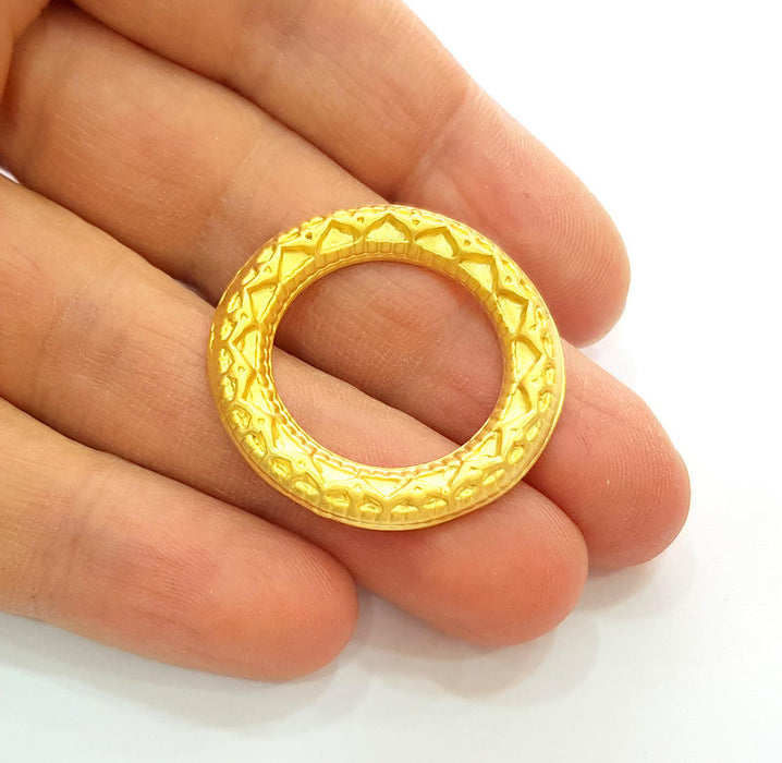 2 Gold Plated Circle Connector Findings (33mm)  G7485