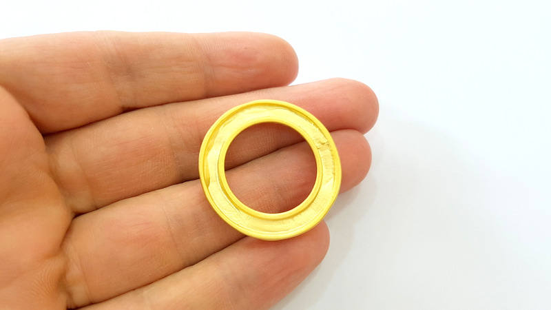 2 Gold Plated Circle Connector Findings (33mm)  G7485