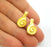 2 Gold Charm Gold Plated Charms (21x11mm)  G7486