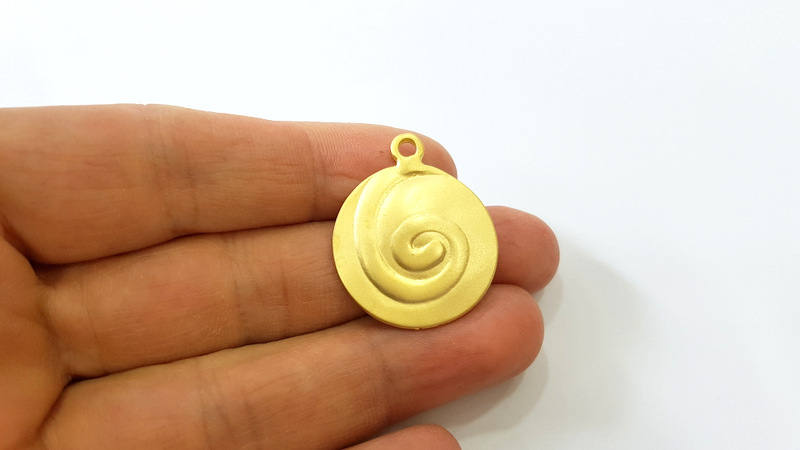 2 Gold Pendant Gold Plated Pendant (27mm)  G7488