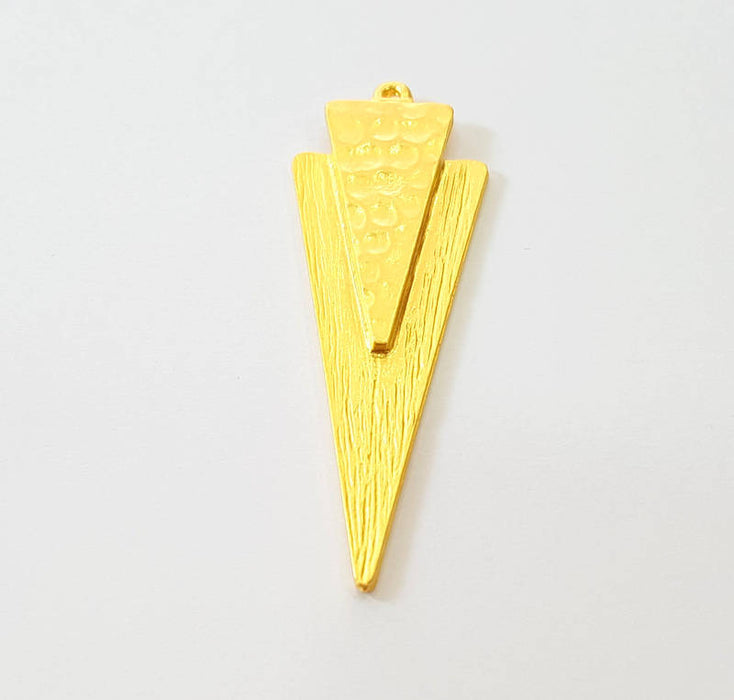 2 Triangle Pendant Gold Plated Pendant  (60x19mm)  G7489