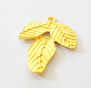 2 Leaf Charms Gold Plated Charms (34x27mm) G7490