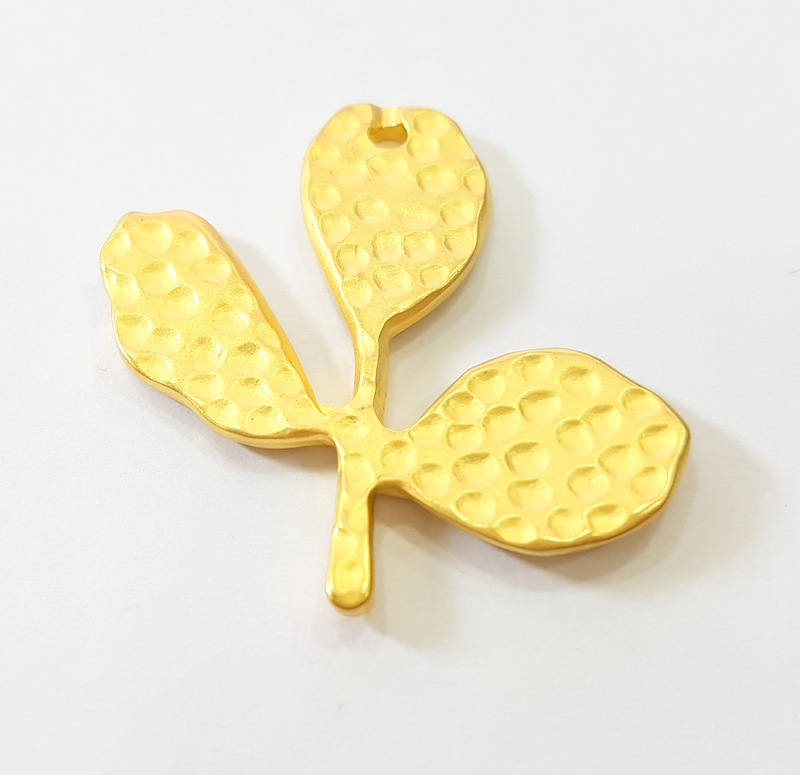 Hammered Leaf Charms Gold Charms (36x37mm) G7495