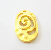2 Gold Charms Gold Plated Pendant (36x20mm)  G7496