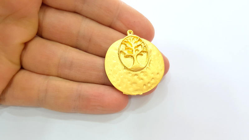 Gold Pendant Gold Plated Flowers Pendant (33mm)  G7498