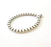 2 Silver Drop Pendant Antique Silver Plated Pendants (47x31mm) G8292