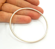 Silver Large Circle Connector Pendant Round Antique Silver Plated (68mm) G7503