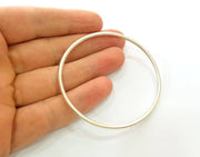 Silver Large Circle Connector Pendant Round Antique Silver Plated (68mm) G7503