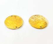 2 Raw Brass Charms Tag  22mm G7509