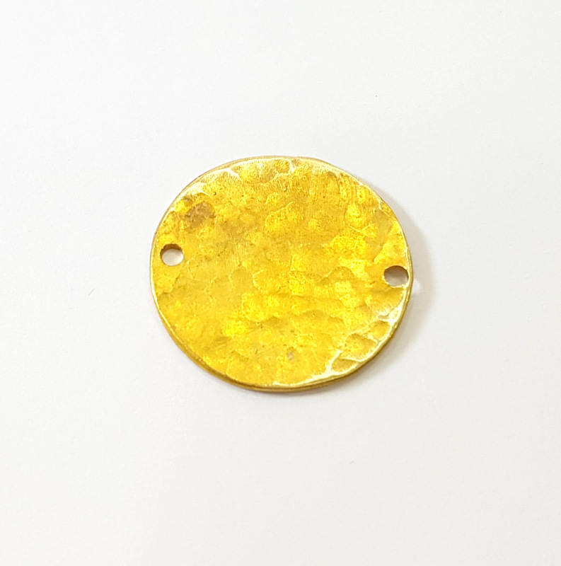 2 Raw Brass Charms Tag  22mm G7509