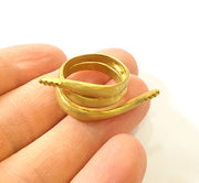 Raw Brass Ring Blank Bezel Settings Cabochon Base Mountings Adjustable (1mm blank ) G7514