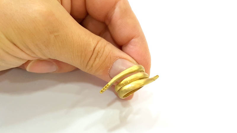 Raw Brass Ring Blank Bezel Settings Cabochon Base Mountings Adjustable (1mm blank ) G7514