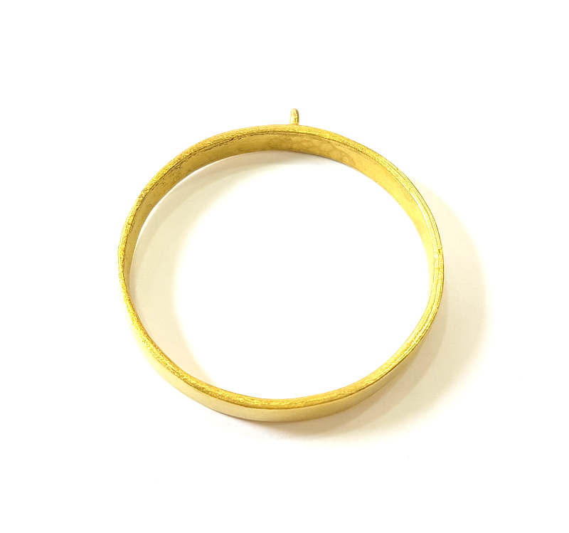 Raw Brass Bezel Settings Pendant Blank  Base Blank Mountings Necklace Blank Cabochon Base  (40mm blank) G7518