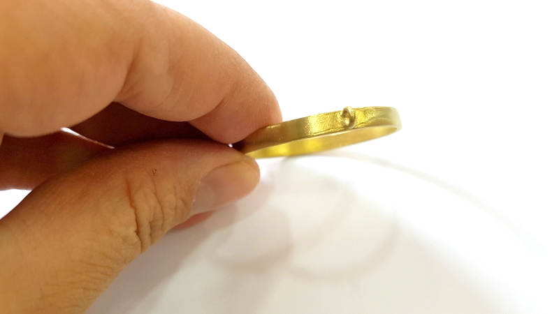 Raw Brass Bezel Settings Pendant Blank  Base Blank Mountings Necklace Blank Cabochon Base  (40mm blank) G7518