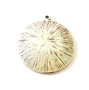 Silver Pendant Round Pendant Antique Silver Plated Pendant (35mm) G7522