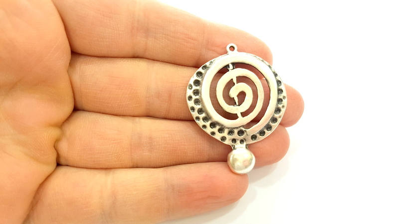 Silver Pendant Antique Silver Plated Pendant (43x33mm) G9201