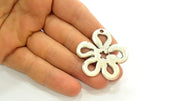 Silver Pendant Connector Antique Silver Plated Pendants  (43mm)  G7530