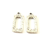 4 Silver Charms Antique Silver Plated Rectangle Charms (24x11mm)  G7534
