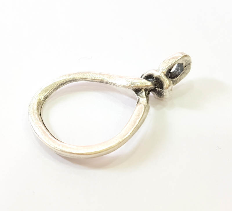 Silver Knot Charms Antique Silver Plated Charms (38x24mm) G7535