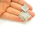 2 Silver Pendant Antique Silver Plated Pendant (55x35mm) G12923