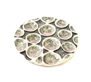 2 MottledRound Charms Pendant Antique Silver Plated Pendant (34mm) G7547